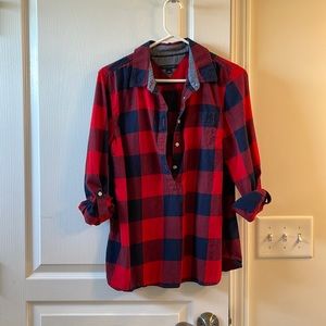 Tommy Hilfiger button top with roll up sleeves